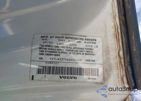 1998 Volvo V70 Gtas/Gtms из США, поврежденный, VIN YV1LW557XW2425909